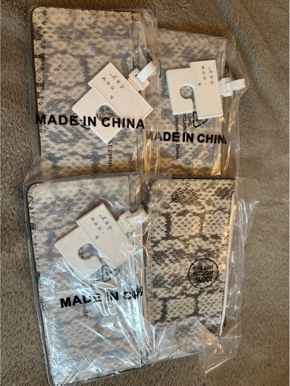 a new day Snake Print Pouch Wallet Set - 4 Pieces, New with Tags